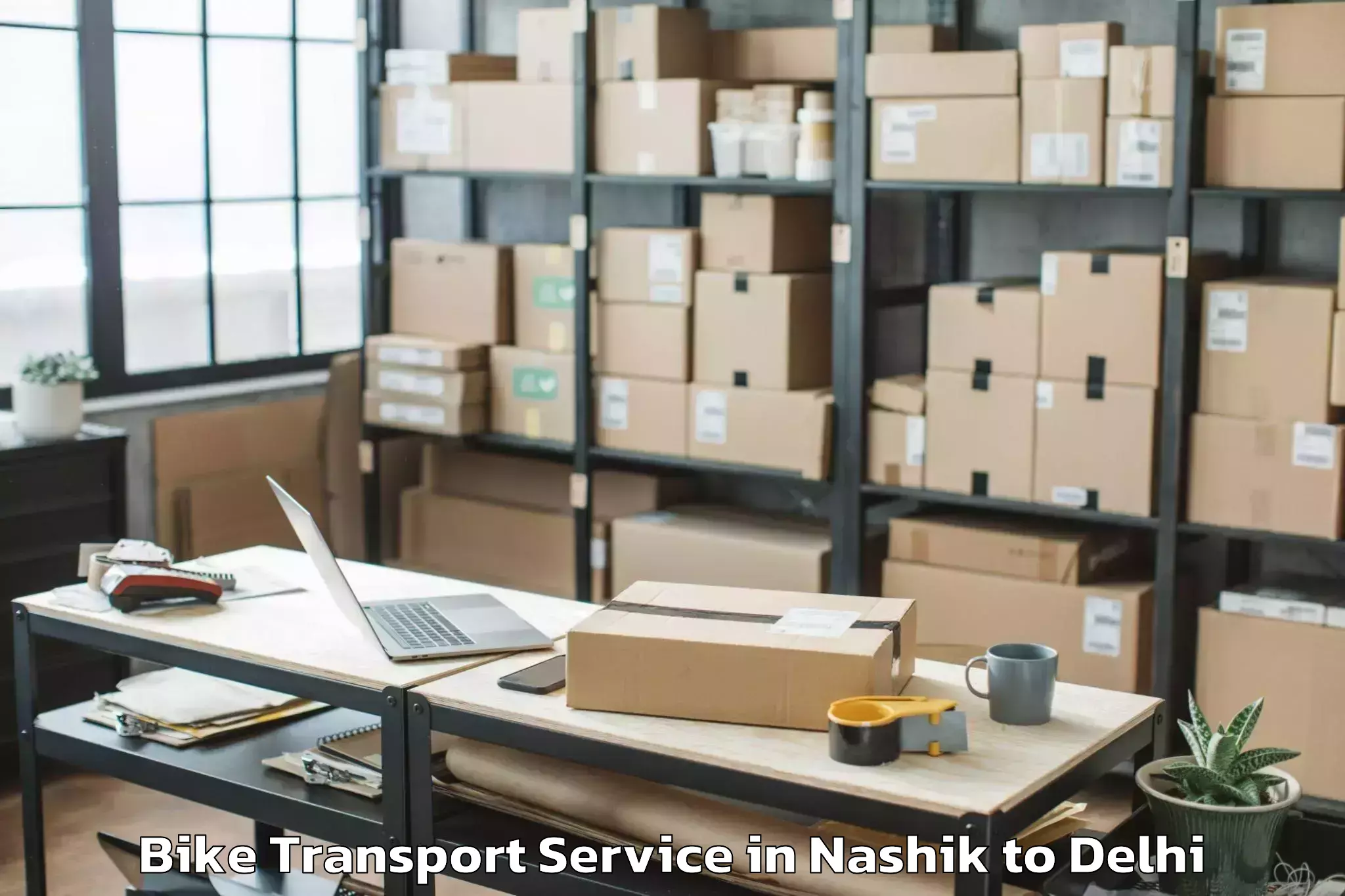 Hassle-Free Nashik to City Centre Mall Dwarka Bike Transport